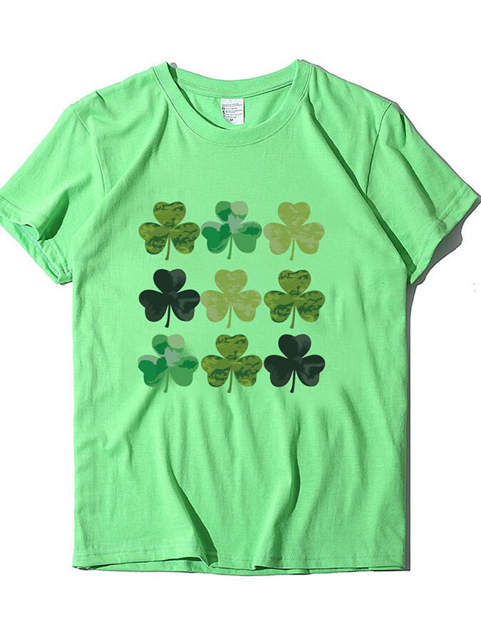 T-shirt à manches courtes Shamrock pour femmes de la Saint-Patrick 