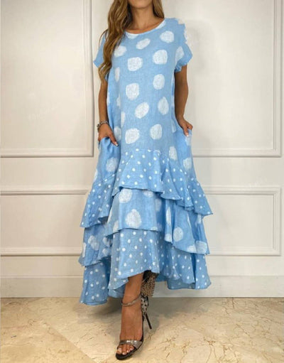 Summer polka dot swing dress