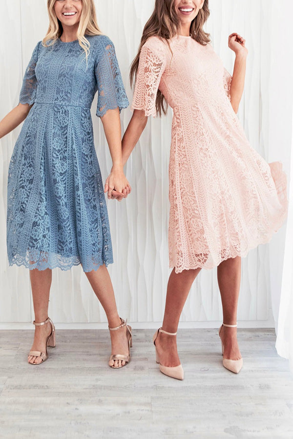 Romantic & Graceful Lace Midi Dress