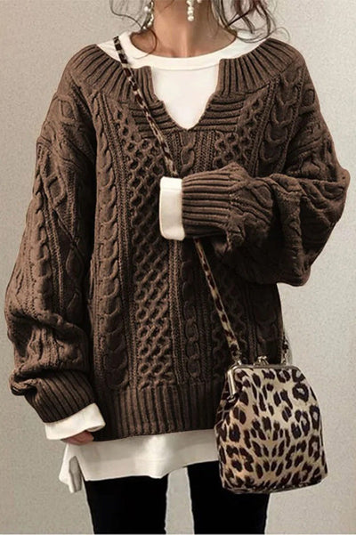 Knitted Pattern Casual Knit Sweater