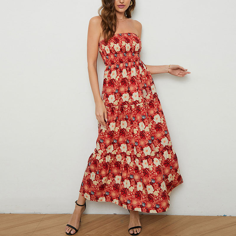 A-line boho casual resort dress