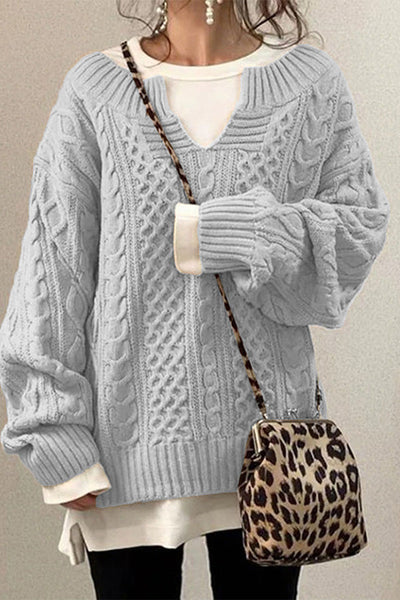 Knitted Pattern Casual Knit Sweater