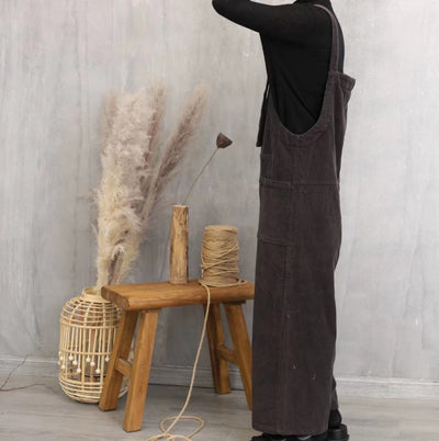 Literary retro corduroy jumpsuit