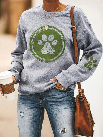 Women's Paw Print Casual Sweatshirt