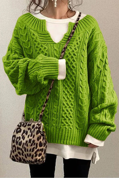 Knitted Pattern Casual Knit Sweater