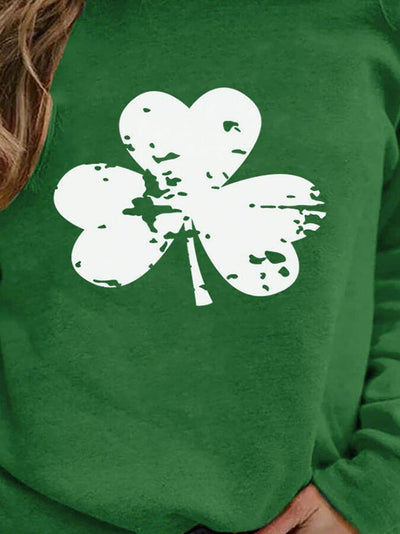 Casual Leaf Print Sweatshirt