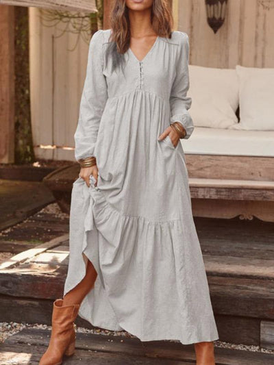 Robe décontractée à manches longues pour femme 