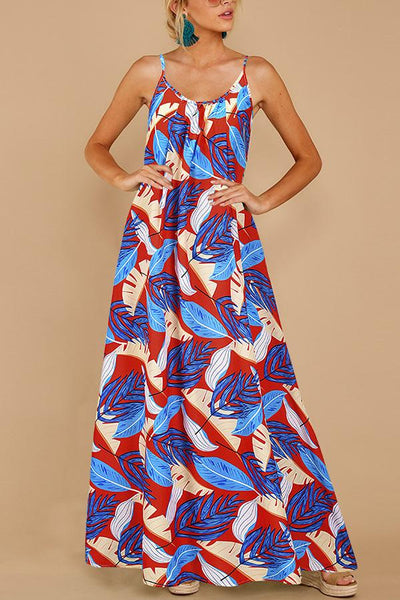 Ärmelloses Kleid mit Straps-Print