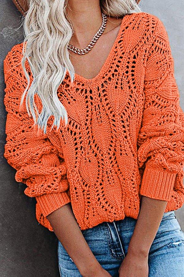 Casual Hollow Knitting Sweater