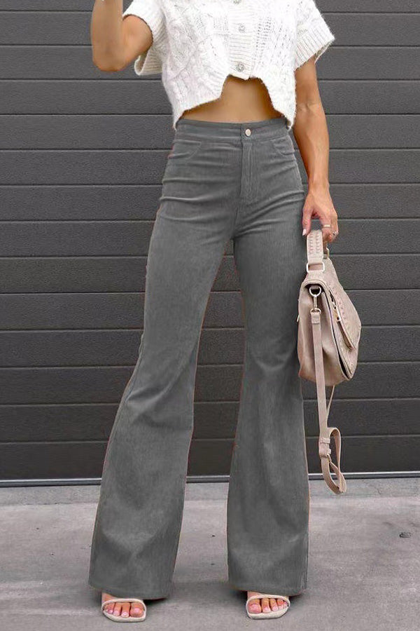 Corduroy Pocketed Flare Pants