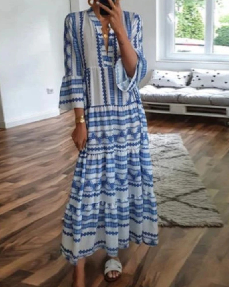 Boho-Kleid mit geometrischem Print 