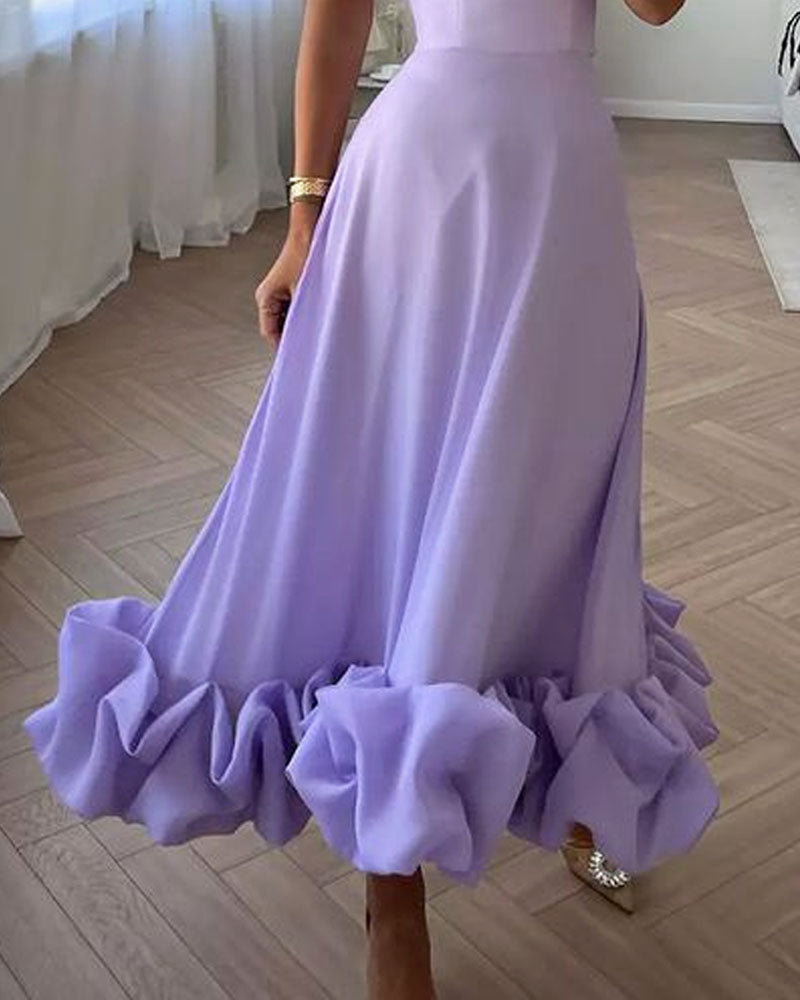 Robe élégante de couleur unie 