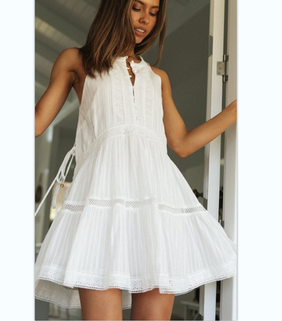 Sweet Front Buttons Mini Dress