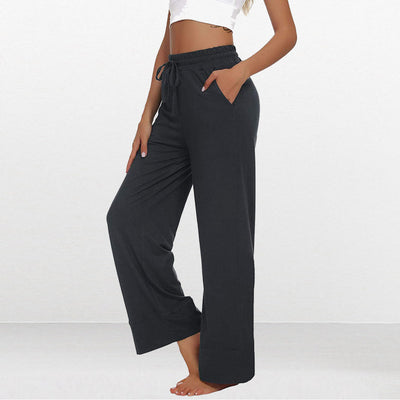 Pantalon de yoga, fitness, jogging, taille ample, jambes larges