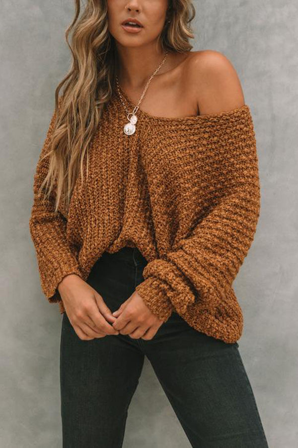 Knitted Pattern Casual Knit Sweater