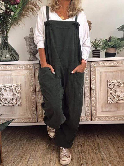 Ärmelloser Jumpsuit mit Retro-Tasche 