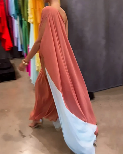 Robe à blocs de couleurs à la mode