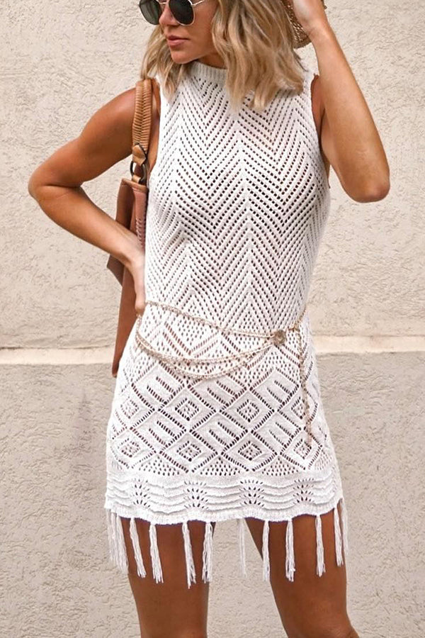 Surf Crush Crochet Tassel Cover-up Dress