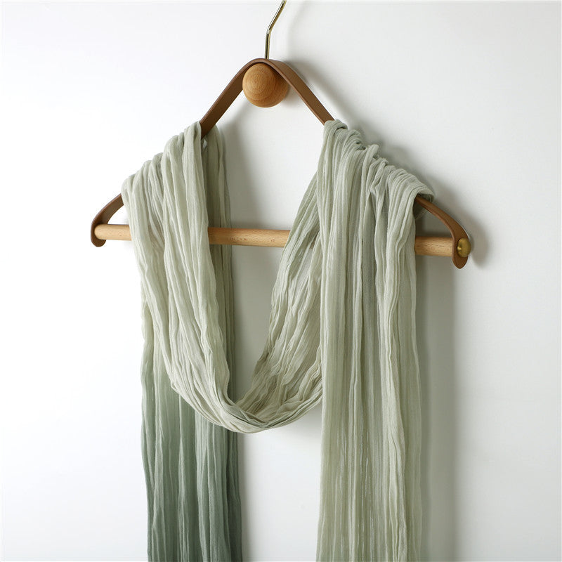 Dip Dye  Ink Blue Cotton Scarf