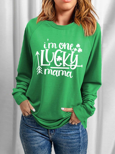 Sweat-shirt imprimé trèfle de la Saint-Patrick pour femmes 