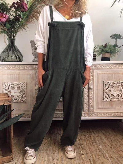 Ärmelloser Jumpsuit mit Retro-Tasche 