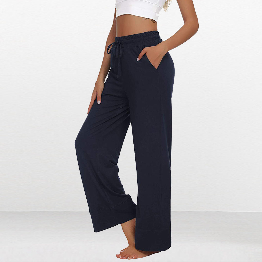 Pantalon de yoga, fitness, jogging, taille ample, jambes larges