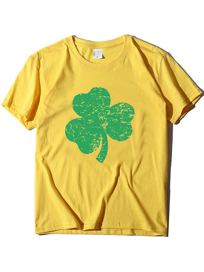 Damen T-Shirt mit Kleeblatt-Motiv, kurzärmelig, St. Patrick's Day 