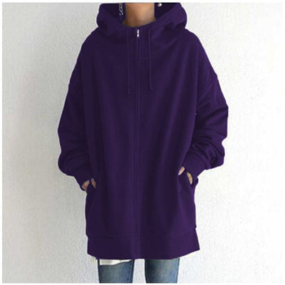 Women's Autumn/Winter Zipper Hooded Sweater