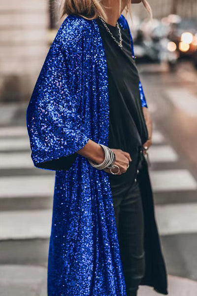 Sequin Bell Sleeve Kimono