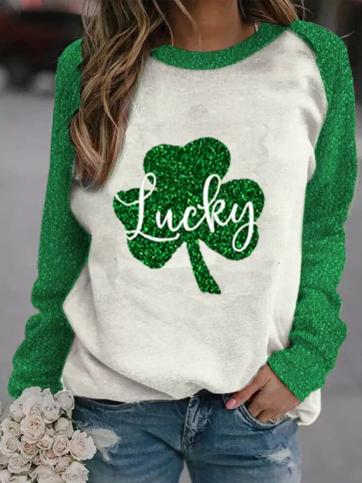 Sweatshirt mit Farbblock-Design „Lucky“ 