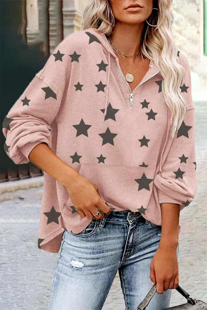 Women's V-neck Star Sweatshirt