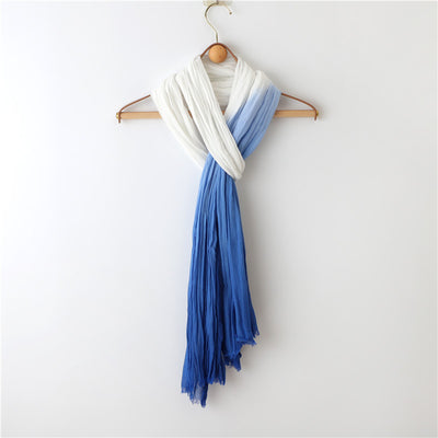 Dip Dye  Ink Blue Cotton Scarf