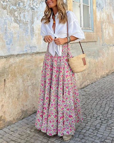 Beach Vacation Casual Printed Skirt