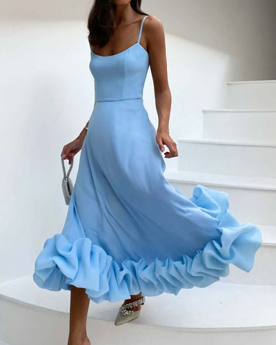 Elegant Solid Color Slip Dress