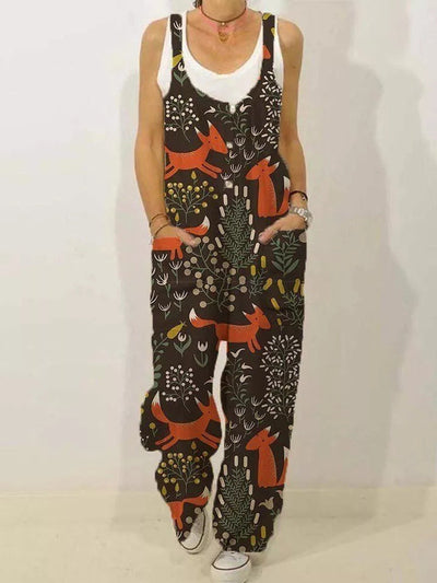 Süßer übergroßer Jumpsuit mit Animalprint 