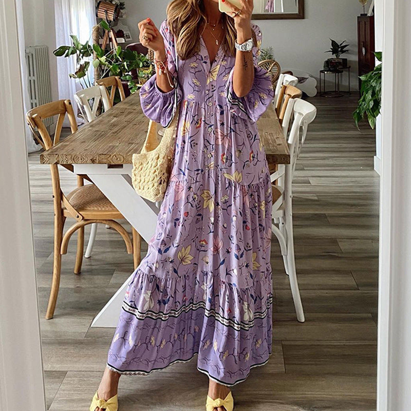 Fashionable Print Loose Dress