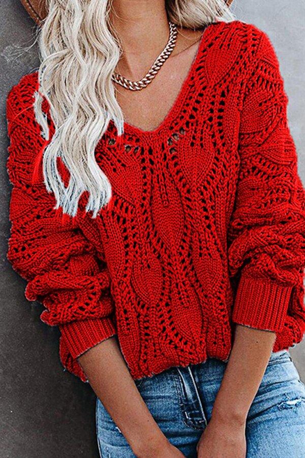 Casual Hollow Knitting Sweater