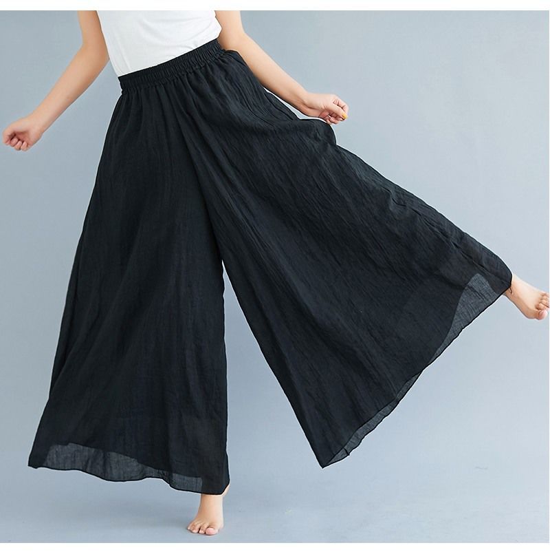 pantalon littéraire en coton et lin 