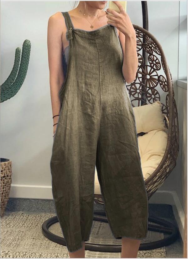 Jumpsuit mit Trägern aus reiner Baumwolle 