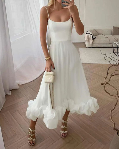 Elegant Solid Color Slip Dress