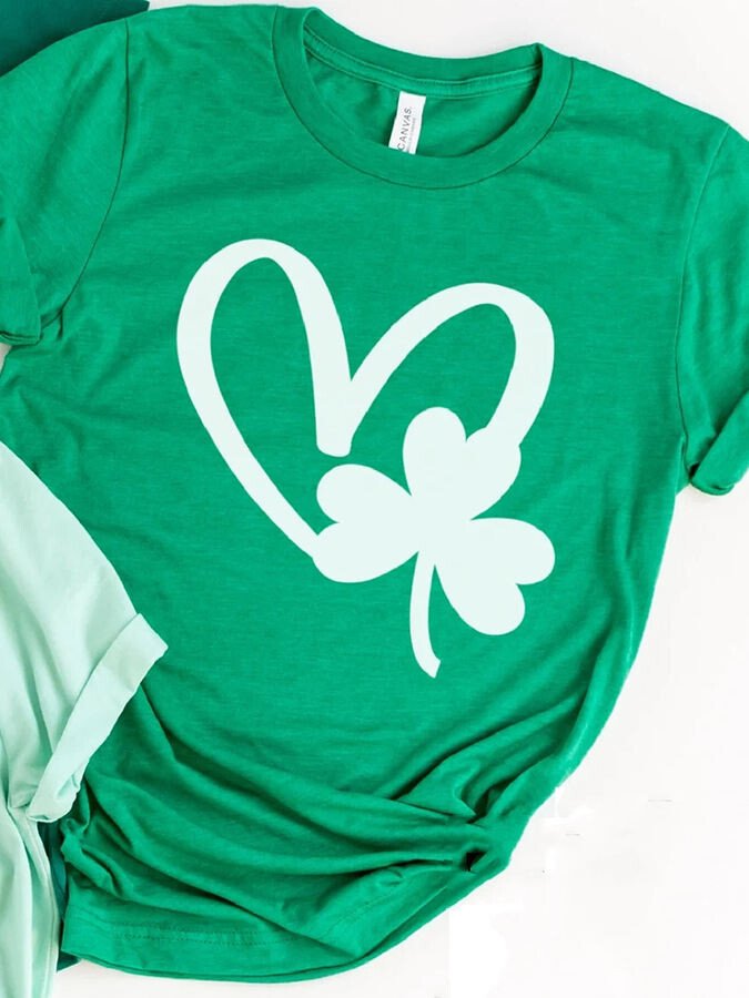 T-shirt à manches courtes Shamrock pour femmes de la Saint-Patrick 