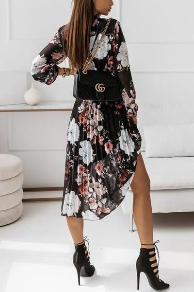 Hopeful Romantic Pleated Floral Midi Dress