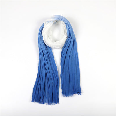 Dip Dye  Ink Blue Cotton Scarf