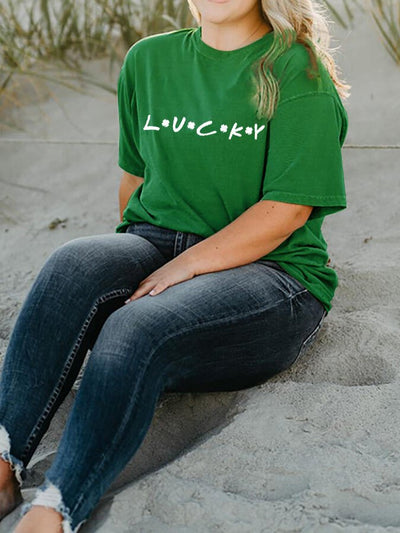 Women's St. Patrick's Lucky Crew Neck Casual T-Shirt