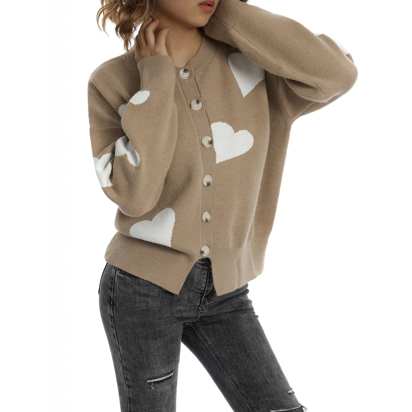 Cardigan Femme Pull Coeur