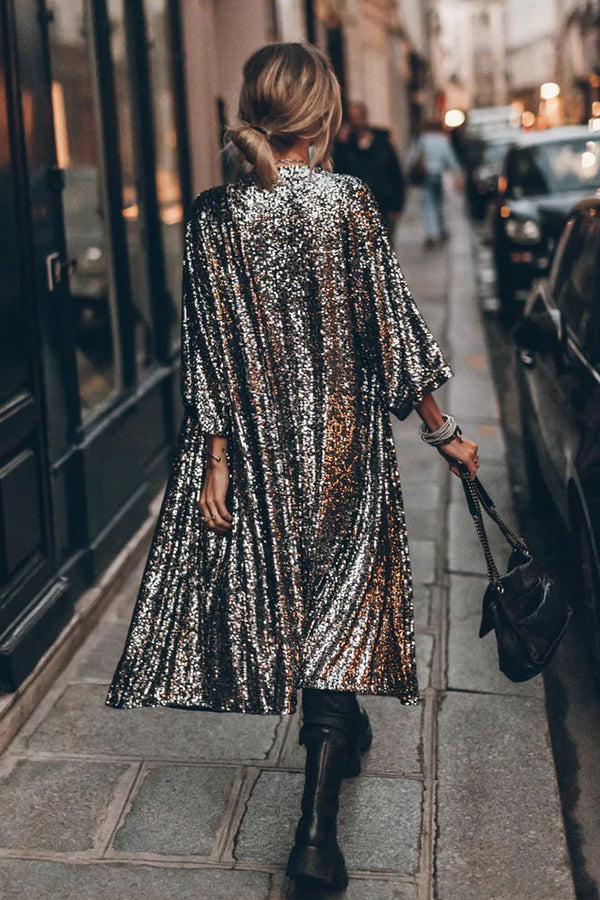 Sequin Bell Sleeve Kimono