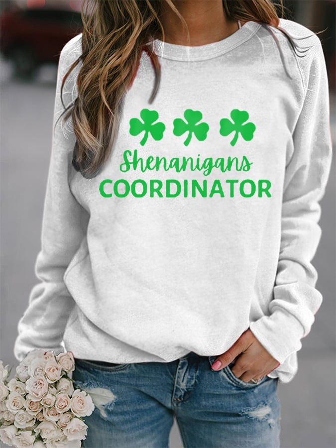 Women's Shenanigans Coordinator Shamrock Casual Sweatshirt