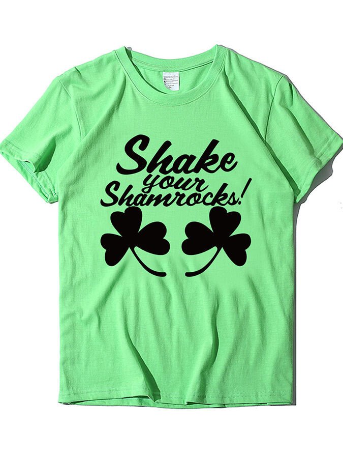 Damen St. Patrick's Day Kleeblatt Shake your Shamrock Kurzarm T-Shirt 