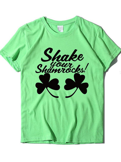 T-shirt à manches courtes Shamrock Shake your Shamrock pour femmes de la Saint-Patrick 