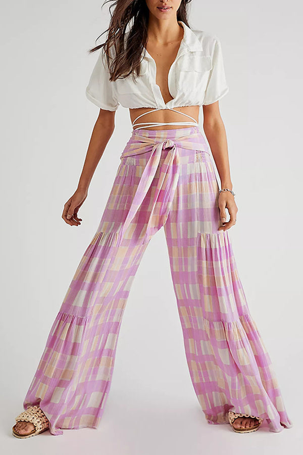 High Waist Flared Trousers Loose Slacks